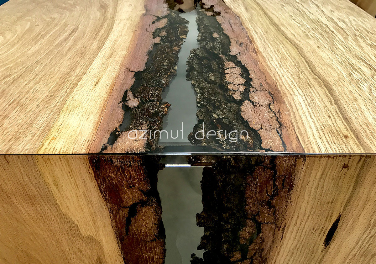 particolare tavolo london azimut resine